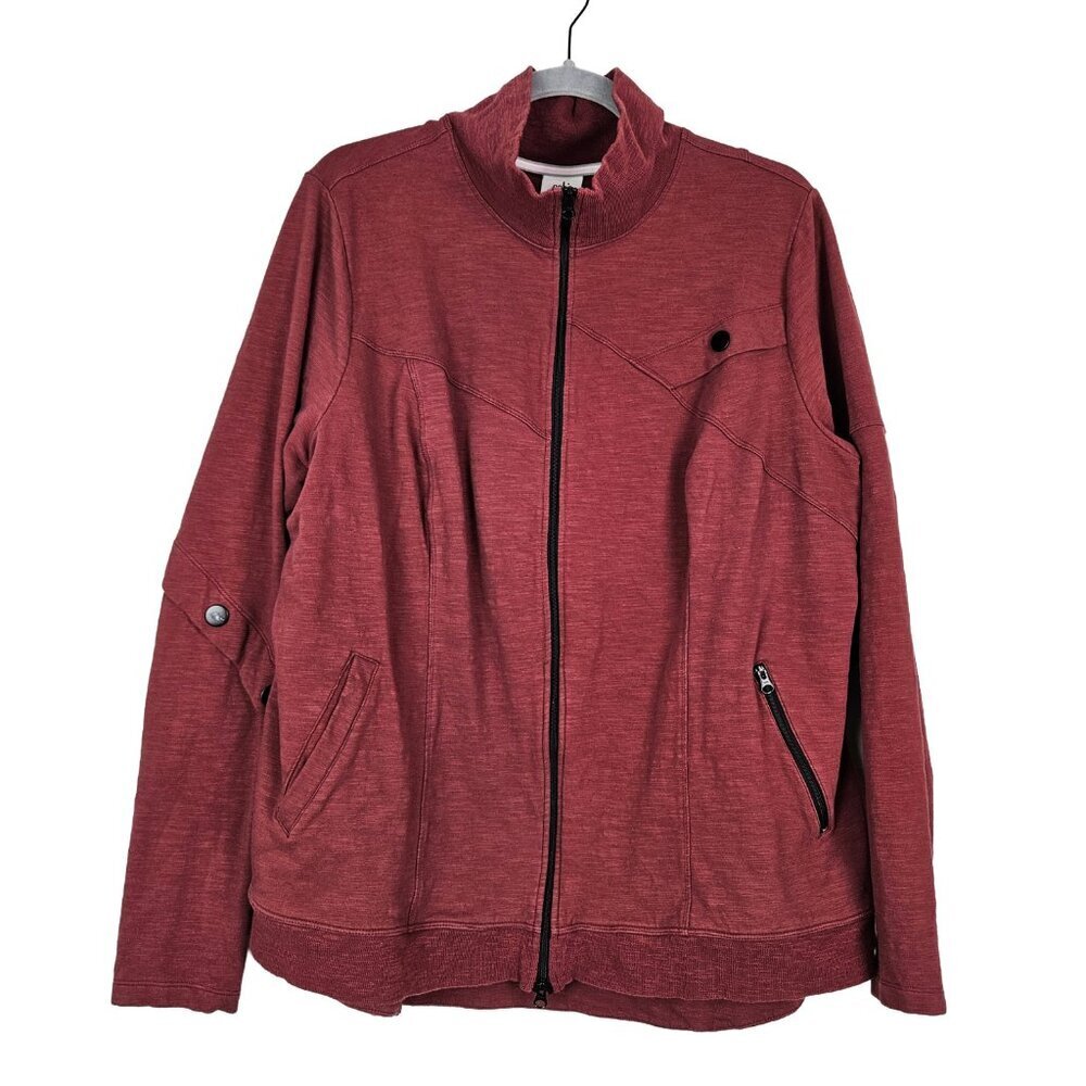 CAbi #4122 Training Jacket Burgundy Full Zip Long Sleeve Stretch XXL